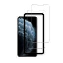 2 枚セット ガイド枠付き HKKAIS 日本製硝子採用 i PhoneXS i PhoneX i Phone11 Pro 用 ガラスフィルム 強化 ガラス 液...