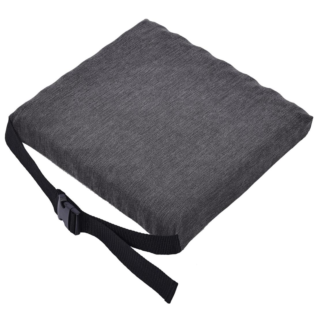 Shinnwa 座布団 子供 椅子クッション ピアノの椅子用クッション 高反発座布団 波型構造 学童 スクール 姿勢矯正 35*32*5cm厚み 蒸れない 洗える 滑り止め ベルト付きブラックグレー