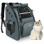 Tresbro 猫 リュック ペット 【第二世代アップグレード版】ロック式ファスナー・3面カーテン付きの ペ..