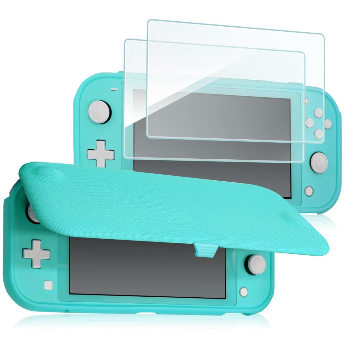 ProCase Switch Lite フリップケース ガラス2枚付き スリム クリアソフトTPU カバー 耐衝撃 保護カバー 対応機種: Switch Lite 2019 –トルコ