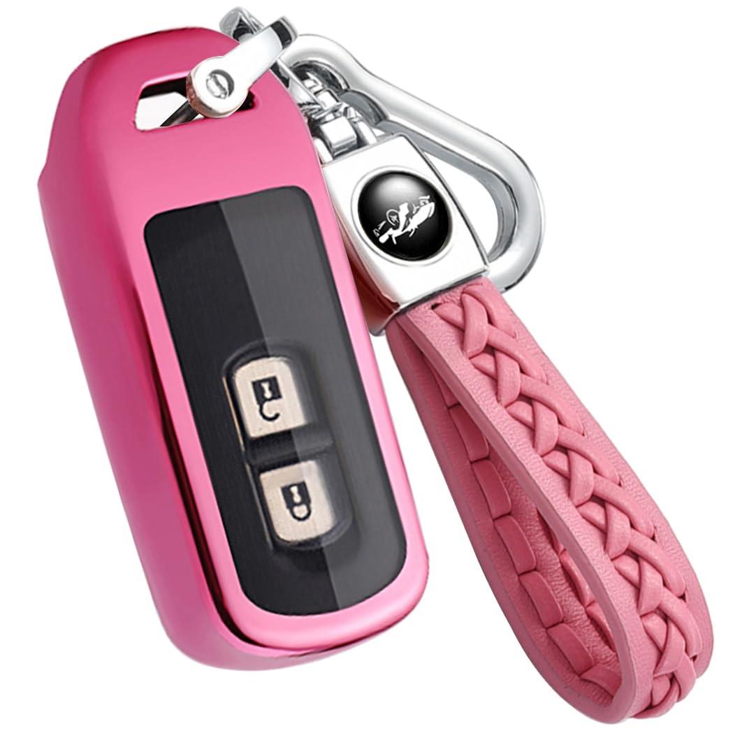 楽天hanatomori楽天市場店yoshinari N-BOXカスタム N-BOX+ プラス Nワゴン N-WGNカスタム N-ONE N-BOX SLASH スラッシュ N-VAN +STYLE ホンダ 用 Nシリーズ キーケース 本革 キーホルダー （Nシリーズ、ピンク）