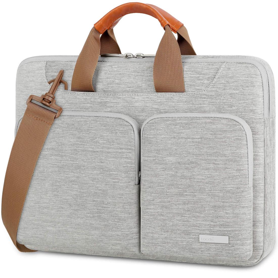 Lacdo 14インチ 360°保護 耐衝撃ノートパソコン ケース 対応 14インチ New Macbook Pro A2442 / Lenovo Acer ASUS HP IdeaPad 14 / Swift 3 / ZenBook 14 / Chromebook 14 / Stream 14 / Inspiron 14、グレー