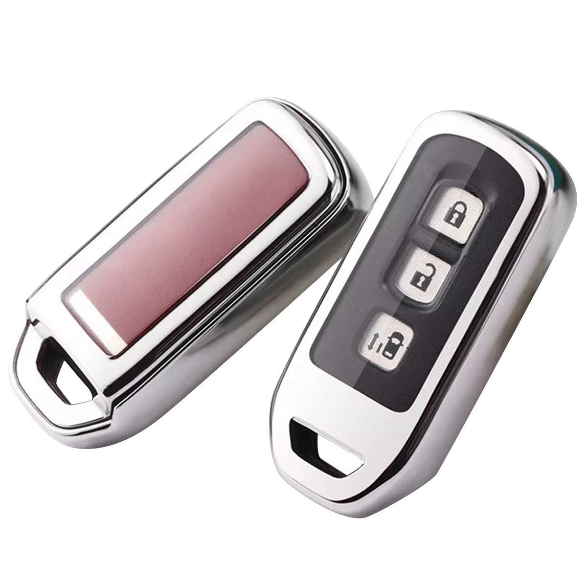 nbox キーケース nbox jf3 キーケース N-BOX, NBOX, N-ONE, N-WGN, N-ワゴン NBOXカスタム, N-VAN JF1 JF2 JF3 JF4リモコンケース nbox TPU キーホルダー 2ボタン 3ボタン 4ボタン (シルバー)