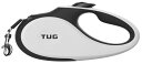 TUG 360°タングルフリー、頑丈引き込み式犬リード、スリップ防止ハンドル付き 5 m 強いナイロンテープ。片手ブレーキ、一時停止、ロック S サイズホワイト(4)