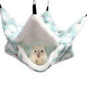 AmzBarley 小動 物用ハンモック ハムスター『二重層 2サイズ:34*34cm 20*20cm』小動 物 ハンモック フェレット 保温 ふわふわ ペット ハンモック ハンモック 冬用 小動 物 ケージ内装 取り付け簡単 吊り下げる 寝床 休憩所 遊び場 暖かい巣