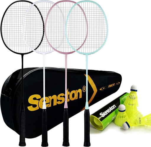 Senston バドミン トンラケット 4パック バドミン トンセット バドミン トンバッグ1個 ラケット4個 ナイロンバドミン トン6個 Senston バドミン トンラケット 4パック バドミン トンセット バドミン トンバッグ1個 ラケット4個 ナイロンバドミン トン6個