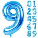 Lausatek バルーン アルミ風船 数字9 ナンバー 40インチ 大きい 誕生日 ハッピーバースデー 飾り付け 青 記念日 パーティー 約90cm ブルー