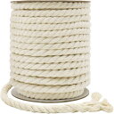 Tenn Well 8mm 綿ロープ, 18M 丈夫マクラメ紐 手作り コットン紐 壁掛け 編み物 DIY装飾 キャットタワーとぎ修理などに (ベージュ)(3)