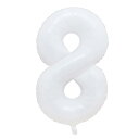 【LEISURE CLUB】誕生日 数字 バルーン 数字8 40インチ 大きい ホワイト 風船 セット バースデー パーティー デコレーション セット 記念日 結婚式 お祝い 誕生日 飾り付け (数字8, ホワイト)