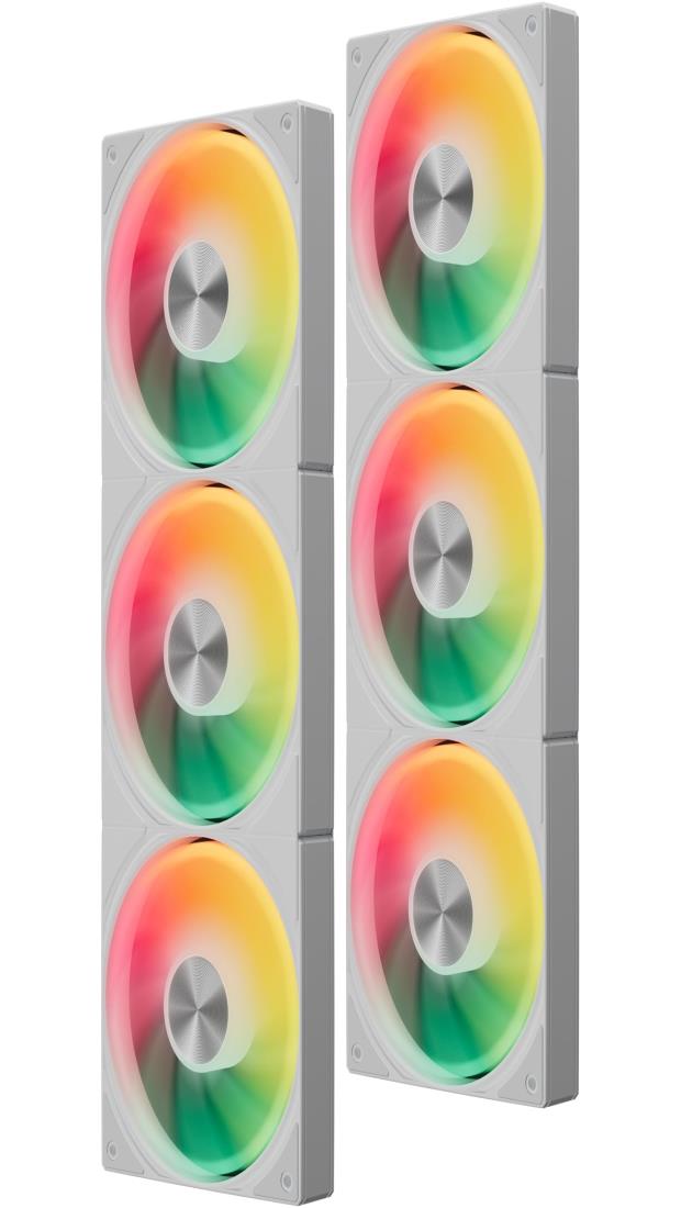 Novonest PCケースファン 120mm 1650 RPM 連結型ケースファン 高性能 デイジーチェーン 5V 3PIN ARGB 冷却 4PIN PWM 一体型 冷却 fan 2個セット ホワイトU3TC6