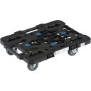 TRUSCO(トラスコ) 平台車 軽量 ルートバンメッシュタイプ 370×500荷重100kg 連結・スタッキング可能 4輪 オール自在 ストッパー付 黒 MP...