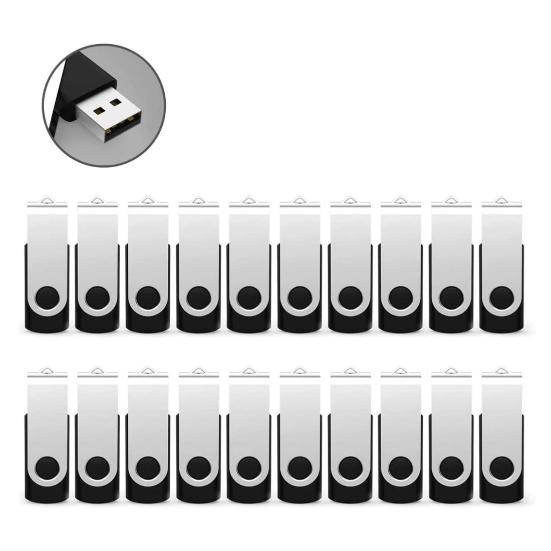 RAOYI USBメモリ 32GB USB 2.0 20個セット フラッシュドライブ 回転式 まとめ買い 業務用 メモリスティ..