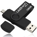 LEIZHAN USB メモリー・フラッシュドライブ 128G ブラック 高速転送 人気USB OTG 2.0携帯電話用 容量不足解消 マイクロペンドライブ 回転式USB Android 2.0 Uスティック(2)