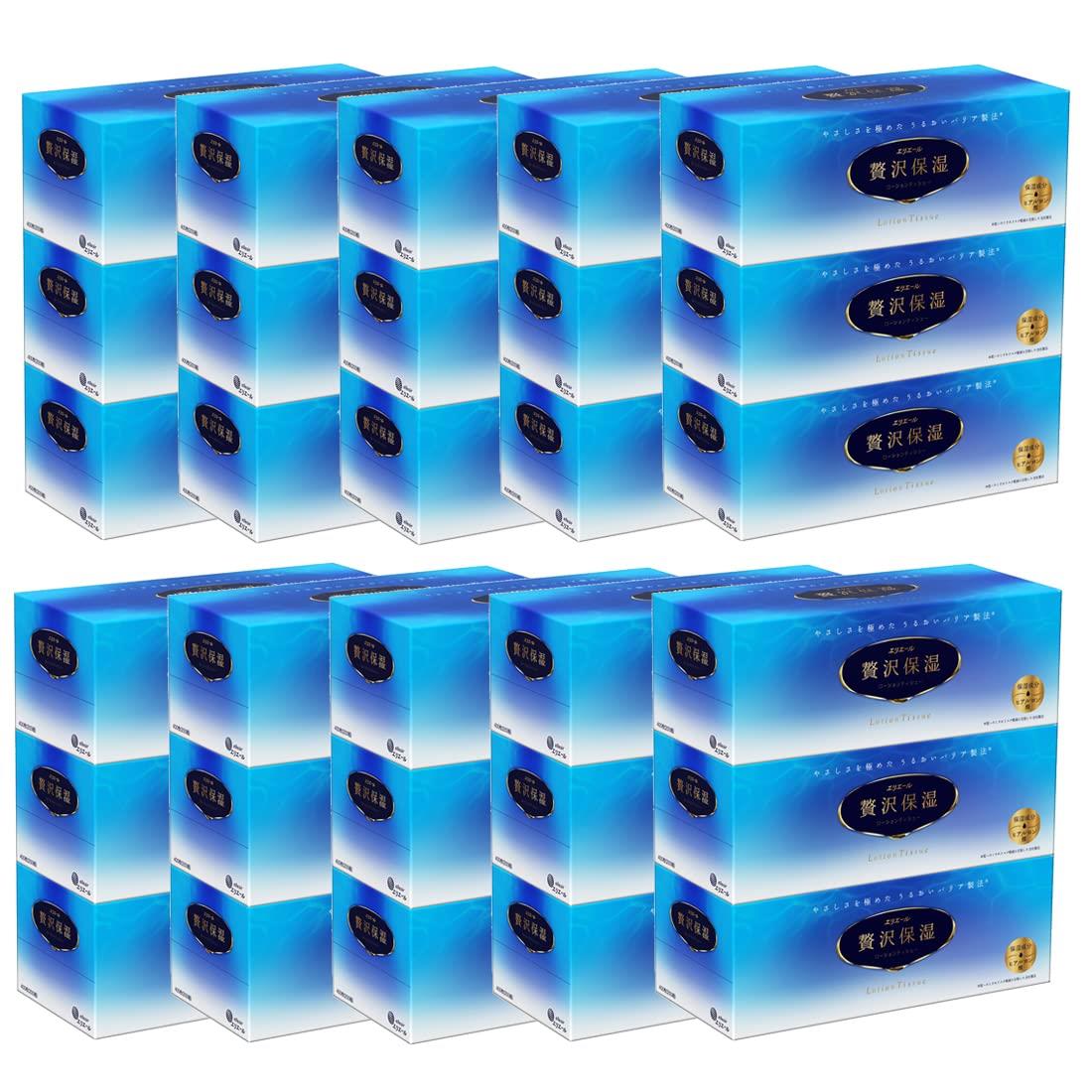 エリエール 箱ティシュー 贅沢保湿 ホワイト 200組×30箱(3箱×10パック) パルプ100%【ケース販売】 カー..