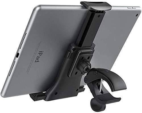 フィットネスバイク取付 タブレット ホルダー 室内用 TiMOVO バイクホルダー 自転車 室内バイク用 タブレット スマホホルダー iPad スタンド 4-11インチ フィットネスバイク 電動ルームランナー エクササイズバイク ルームランナー ハンドルバー用 振れ止め 脱落防止 耐衝撃