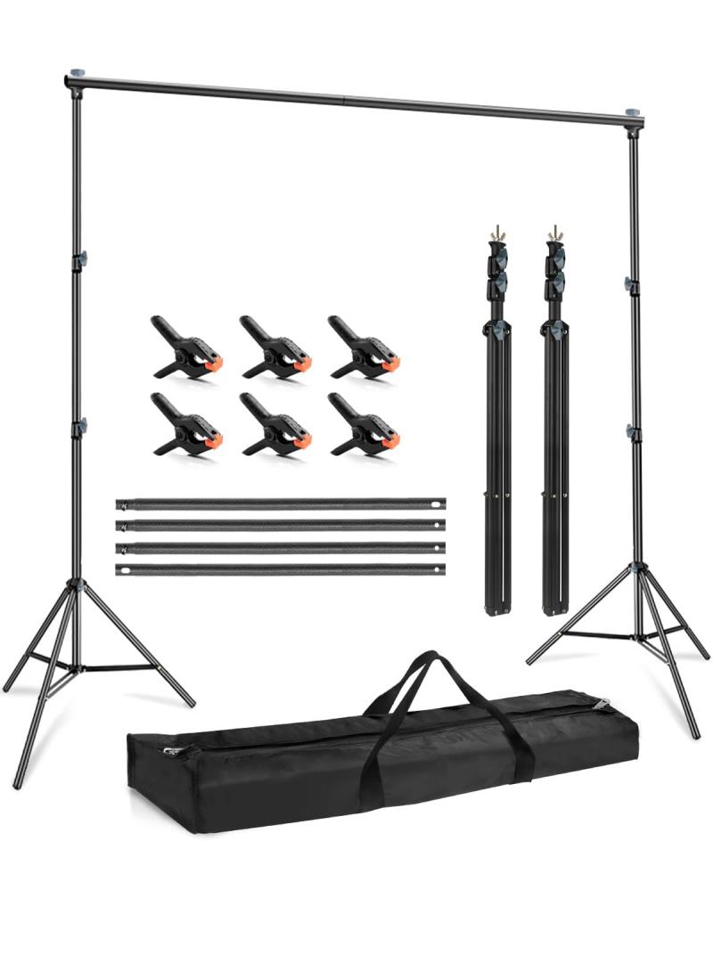 Hemmotop 撮影 背景スタンド 縦200x幅300cm 強力クリップ6個付き 3m グリーンバック スタンド 背景布安..