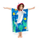 OTAKUMARKET バスローブ キッズ ベビー 子供 バスポンチョ フード付き バスタオル ビーチタオル プールタオル 赤ちゃん 男の子 女の子 綿100% タオル 水遊び お風呂 出産祝い ギフト プレゼント (Aシャーク, L(着用横60*縦70cm))