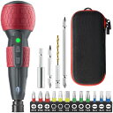 Yacooda 電動ドライバー 小型 強力 【16点ビット付き 収納ケース付き】 電動4N.m 手動10N.m USB-C充電式 高輝度LEDライト 軽量 DI...