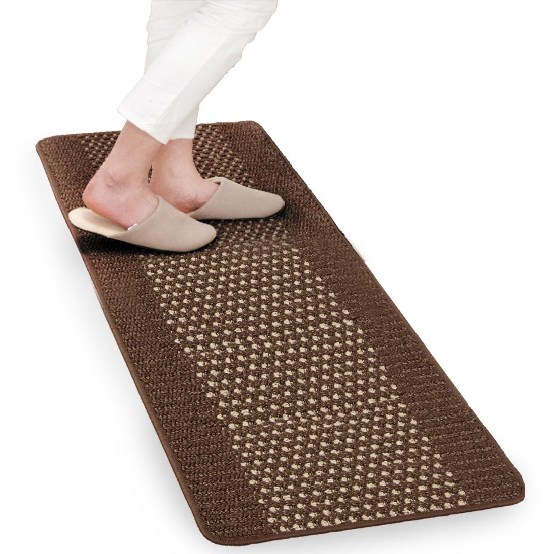 オカ 優踏生 洗いやすいキッチンマット 45X120 BR