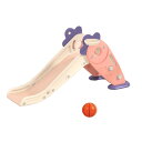 滑り台 折りたたみ 滑り台 子供用 室内 安全設計 1歳から使えるす 耐荷重75KG バスケットボールフレーム付き 滑り台 すべりだい 組み立て簡単 遊具 キッズ 誕生日プレゼント (Pink)