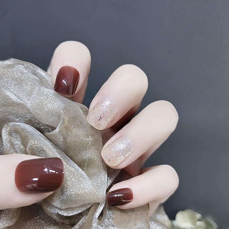 24枚入り ネイルチップ 大人可愛い レッドネイル 魅惑のブラックレッドネイル 赤と黒 グリッターの組み合わせで和テイストな