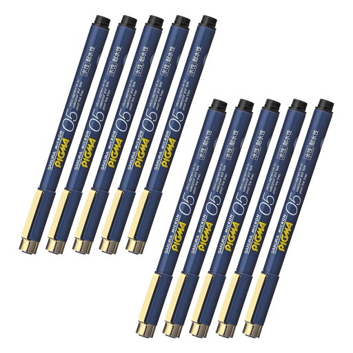 サクラクレパス 水性ペン ピグマ 0.5mm 黒 10本 ESDK05#49-10P サクラクレパス 水性ペン ピグマ 0.5mm 黒 10本 ESDK05#49-10P