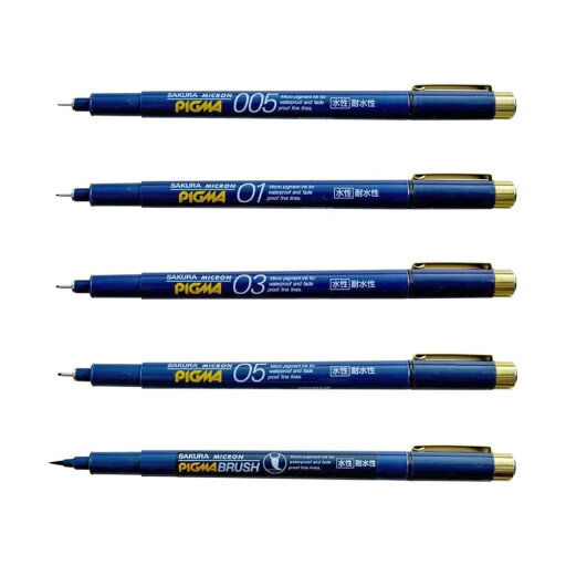 サクラクレパス 水性ペン ピグマ 5種セット 黒 ESDK-5#49 サクラクレパス 水性ペン ピグマ 5種セット 黒 ESDK-5#49