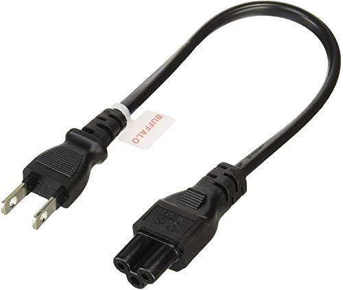 バッファロー BUFFALO 電源ケーブルDELL/HP用3ピンソケット(メス)⇔2ピンプラグ(オス)20cm BSACC0802BKA