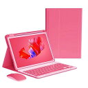 iPad Air 第5/4世代 iPad Air 11インチ キーボードケース マウス付き iPadPro11 第4/3/2/1世代 キーボード カバー ApplePencil充電対応 分離式 アイパッド カラーキーボード レディース 可愛い ビジネス (濃いピンク)