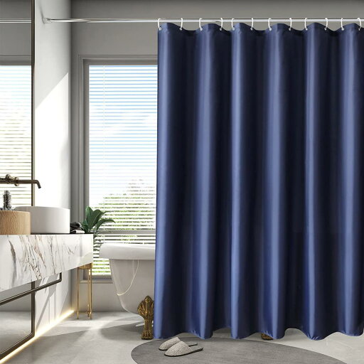 AooHome シャワーカーテン 150*180cm 目隠し 遮像 防カビ 防水 お風呂用カーテン 軽量 速乾 リング付き 無地 ダークブルー AooHome シャワーカーテン 150*180cm 目隠し 遮像 防カビ 防水 お風呂用カーテン 軽量 速乾 リング付き 無地 ダークブルー