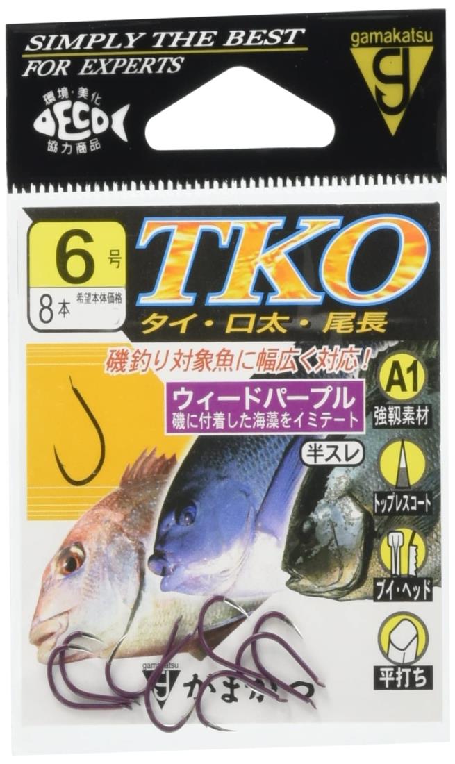 がまかつ(Gamakatsu) シングルフック A1 TKO 5号 8本 ウィードパープル 67594