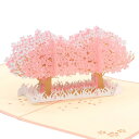 桜のグリーティングカード メッセージカード 誕生日カード ポップアップカード 感謝状 飛び出す 封筒付き