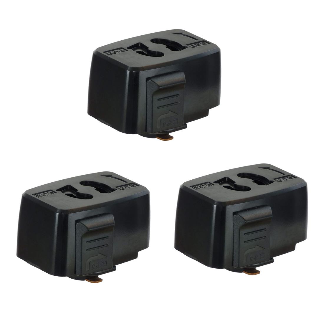 Abishionライティングバー用抜け止めコンセント 引掛シーリングプラグ ダクトレール用 取付簡単(15A 125V 50/60Hz専用まで) 引掛シーリングボディ ライティングレール用 PSE認証（黒い3個入り）