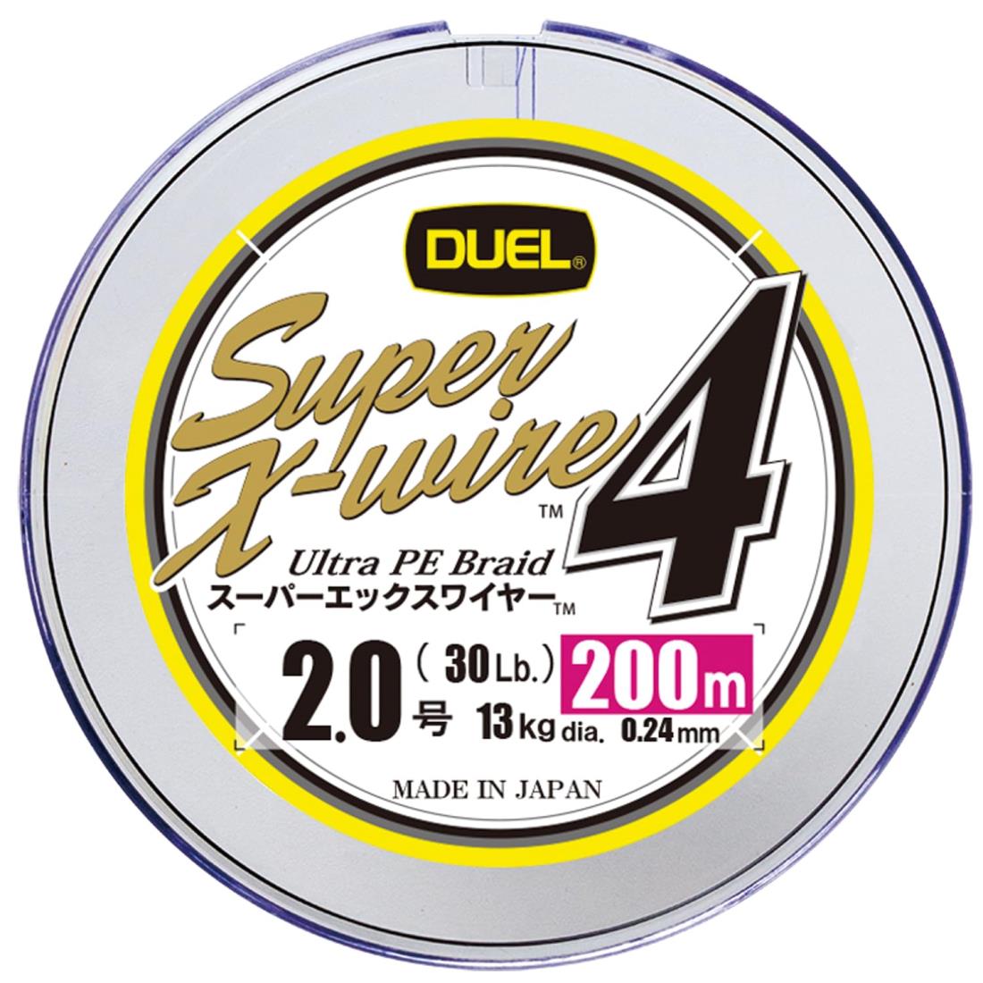 DUEL (デュエル) PEライン 釣り糸 スーパーエックスワイヤー4 【 ライン 釣りライン 釣具 高強度 高感度 】 2.0号 200m 5色/イエ ローマーキング H3593N-5CR