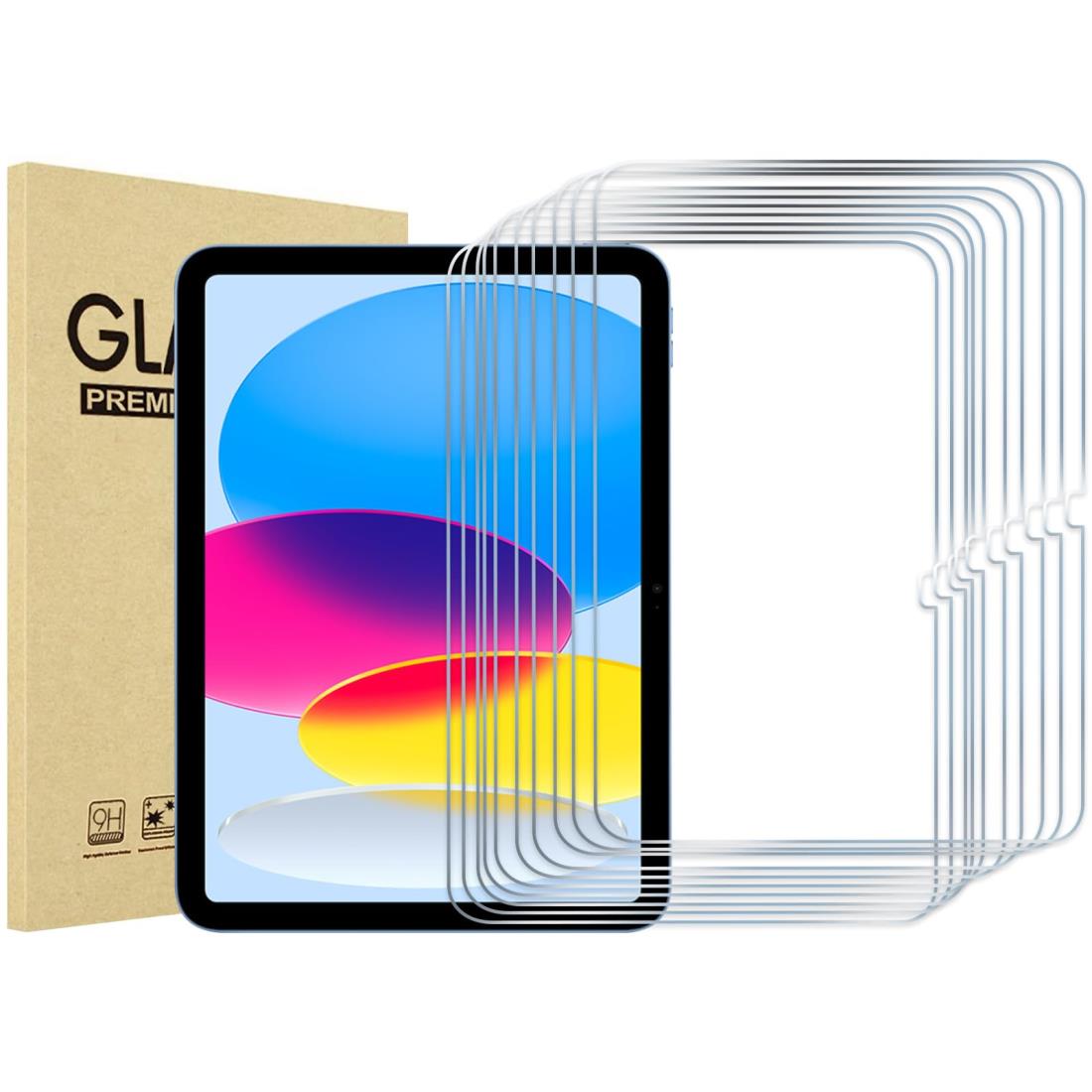 ProCase iPad 10世代 フィルム 10.9インチ 2022 全面吸着タイプ 硬度9H クリア強化ガラス 画面保護フィルム 貼る工具付き (10枚)