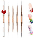 Modelones ダブルエンド ネイル筆 7/11/15/20mm セット ジェルネイル アクリルネイル用 細ラインブラシ ネイルライナーネイルアート用ブラシ フレンチネイル マーブルアート対応 細かいデザイン