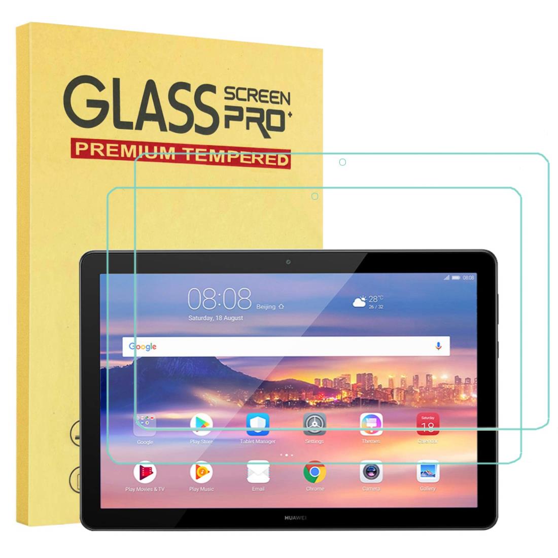 2枚入りHUAWEI MediaPad T5 10.1 ガラスフィルム10.1インチ タブレット保護 強化ガラス タッチ ガラス フィルム 高透過率/気泡ゼロ/硬度9H/飛散防止/指紋防止/撥水撥油 H u a w e i MediaPad T5 10.1 強化ガラス保護フィルム