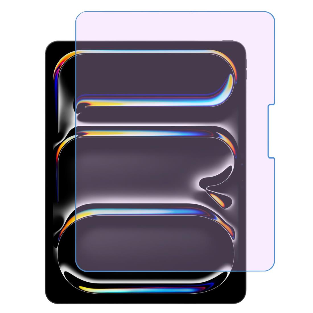 【ブルーライトカット】iPad Air 13 インチ M3/M2 (2025/2024)/iPad Pro 13 インチ M4 (2024) ガラスフィルム ブルーライト 目の疲れ軽減 指紋防止 衝撃吸収 旭硝子素材 高透過率 反射防止 飛散防止処理