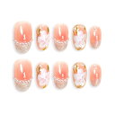 Sun&Beam Nails 手作り ネイルチップ ミディアム オーバル 人気 3d マグネット デザイン ピンク パール 椿 ファッション 可愛い 和柄 収納ボックス付き 10枚入 (#01 木槿・ピンク · S)