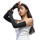 Eadali アームカバー 腕カバー 接触冷感 吸汗速乾 99.9%紫外線カット UPF50+ 通気性 伸縮性 滑り止め 日焼け止め 冷房対策 ブラック(掌部分シリコン滑り止め)