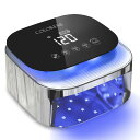 コードレス UV LED ネイルランプ、60W 充電式ネイルドライヤー ジェルポリッシュライト、インテリジェント自動センサー LCD ディスプレイ ネイルランプ、ポータブル 30 ビーズ LED ネイルライト 4 タイマー設定付き (星々のシルバー)