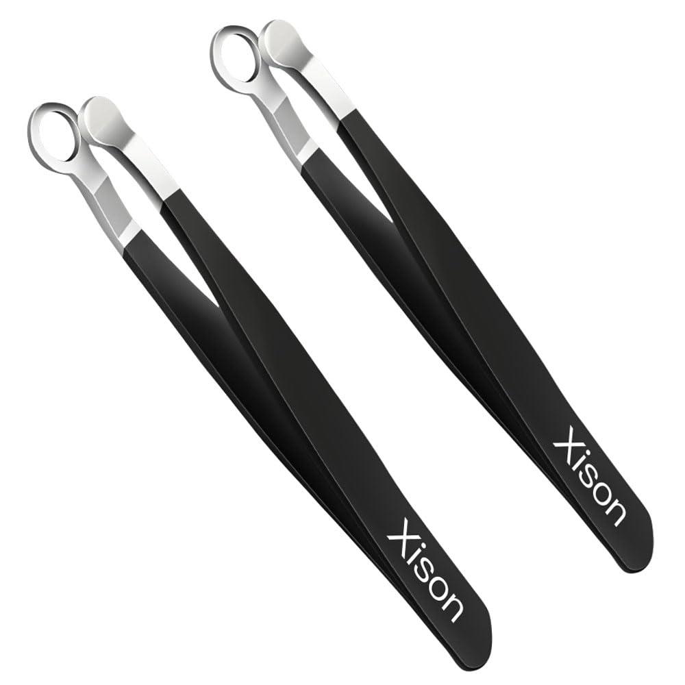 【2025新登場】Xison 鼻毛カッター メンズ 手動 トリマー 鼻毛切り ステンレス製 使用簡単 安全 痛みなし 収納バッグ付き 持ち運び便利 (暗黒2個)