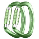 Azarxis カラビナ ロックカラビナ オートロック アルミ 耐荷重12KN 登山釦 Dリング ロッキング キーリング 脱落防止 超軽量 多機能 ハンモック キャンプ アウトドア