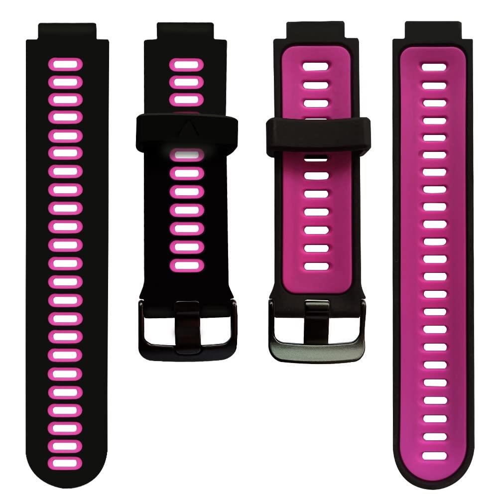 ガーミン用ベルト GARMIN交換用バンド Foreathlete/Forerunner 735XTJ 630J 620J 235J 230J 220J 735XTJ Approach S20/S5/S6 (black-pink)