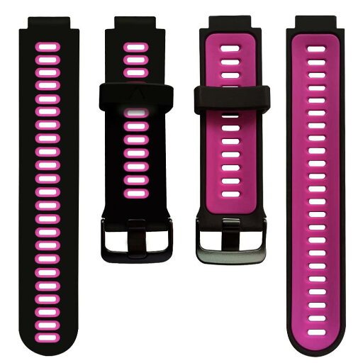 ガーミン用ベルト GARMIN交換用バンド Foreathlete/Forerunner 735XTJ 630J 620J 235J 230J 220J 735XTJ Approach S20/S5/S6 (black-pink)