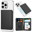 TUCCH スマホ カードケース 磁気吸着 6枚カード収納 RFIDブロッキング PU合皮 脱着簡単 軽量 背面 カードウォレット 磁気ウォレットケース i Phone 16/15/14/13/12シリーズ対応 ブラック