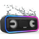 DOSS SoundBox Pro+ Bluetoothスピーカー 24W 重低音 ワイヤレス スピーカー ポータブル 小型 ブルートゥ ース スピーカー 【15時間再生/TWS対応/ライティング機能/IPX6 防水/マイク内蔵/Aux/TFカード対応/お風呂 車 屋外適用】(ブラック)