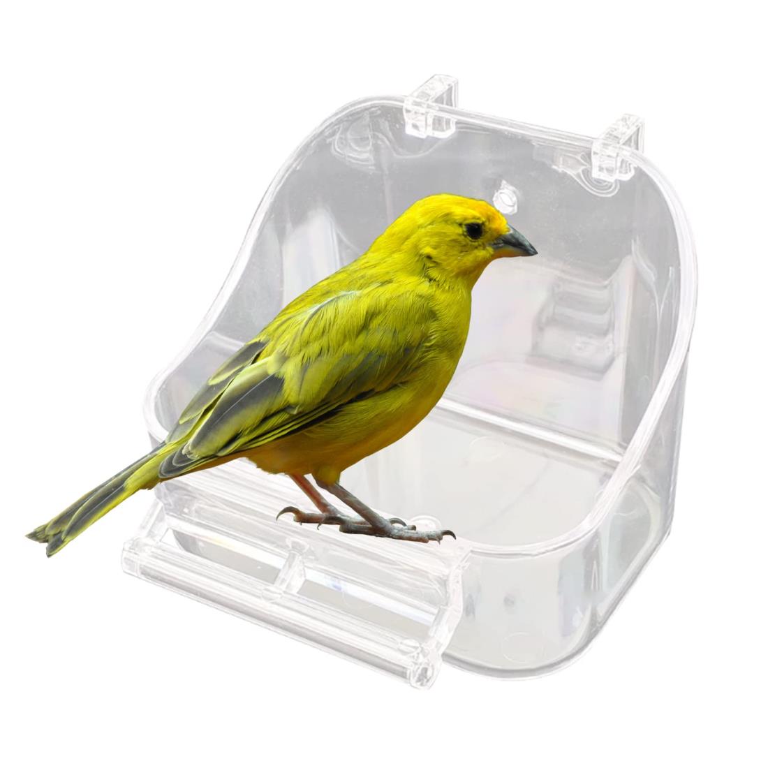 鳥 水浴び容器 インコ オウム 餌入れ 透明 水浴びケース 水浴び器 エサ入れ 文鳥 セキセイインコ ...