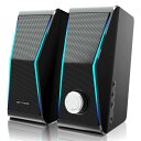 Nylavee PCスピーカー ゲーミングスピーカー Bluetooth&3.5mm AUXケーブル対応 2つパッシブラジエーター&4つスピーカーユニット LEDライト搭載 USB給電 モニター タブレット スマートフォン対応 パソコンスピーカー