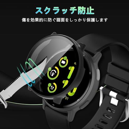 RoSoki GARMIN vivoactive 5 対応 ケース 保護カバー スマートウォッチケース 強化ガラス 一体型 耐衝撃 PC素材 超薄型 カバー 傷防止 高速反応 耐衝撃 全面保護 脱着簡単 軽量 GARMIN vivoactive 5対応 ブラック